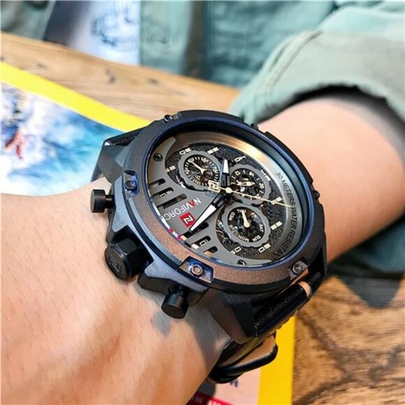 Sport Military Watches for Men Waterproof Watch Analog Quartz Leather Band Date - Picture 2 of 7